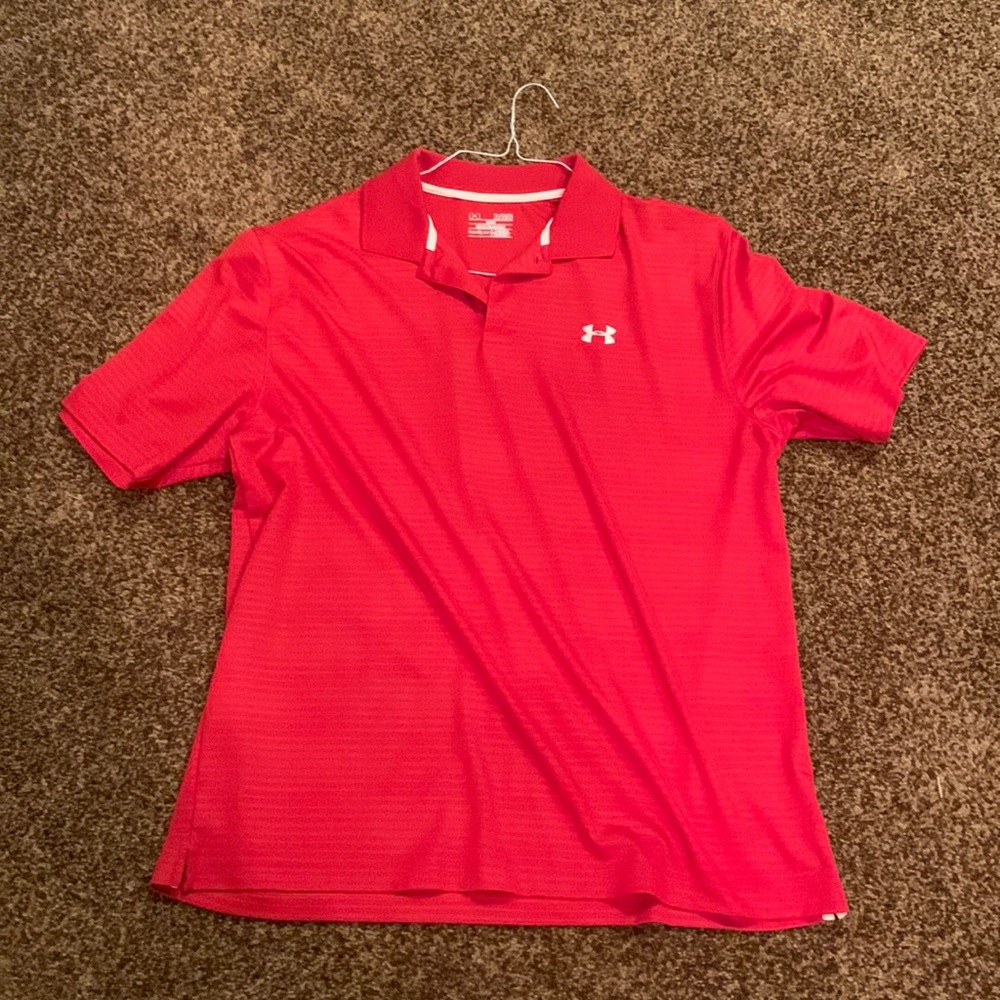 Under Armour polo shirt; red; men’s XL; barely worn ; smoke free home